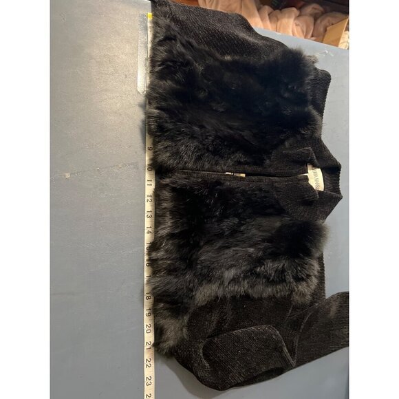 Rabbit Hair Blend  Black  Jacket Medium Old Money Luxury Mob Wife Victoria Harbo - Picture 4 of 10